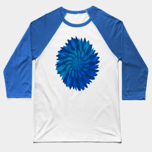 Abstract Chrysanthemum Flower - blue Baseball T-Shirt